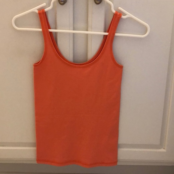 Orange Lycra fitted Theory small tank top - Picture 1 of 2